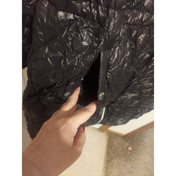 Michael MichaelKors Packable Down Fill Black Coat Size XXL Duster Bag Y2K Nylon - Picture 7 of 16